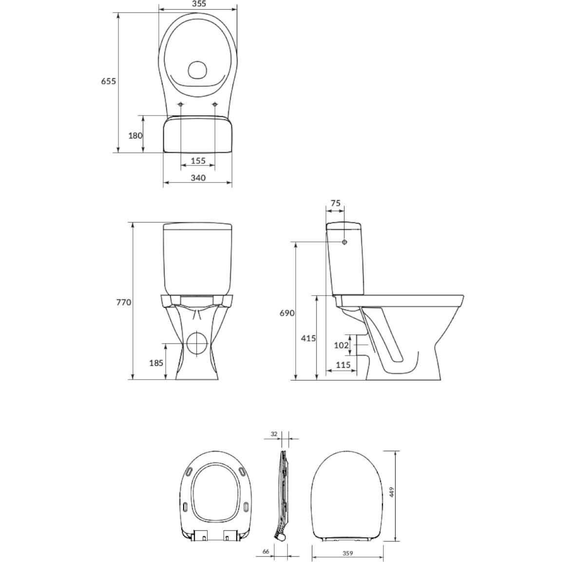 WC monoblok 699 SIMPLE-ON