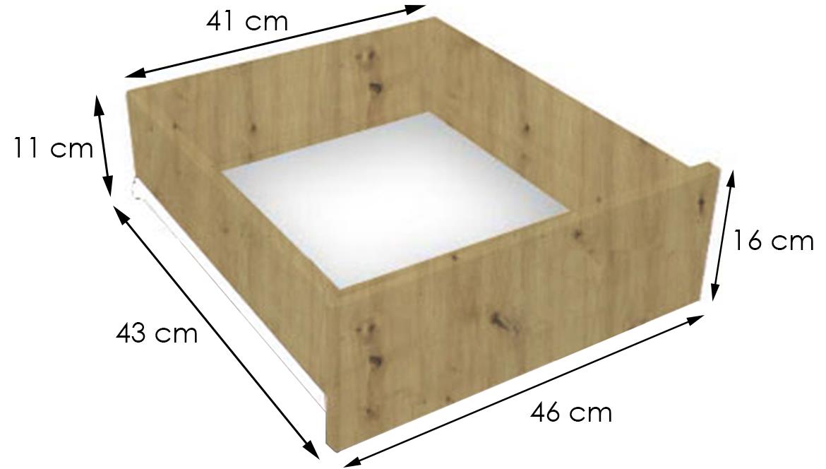 Komplet fioka 46x43x16 cm artisan hrast/crna (2 kom.)