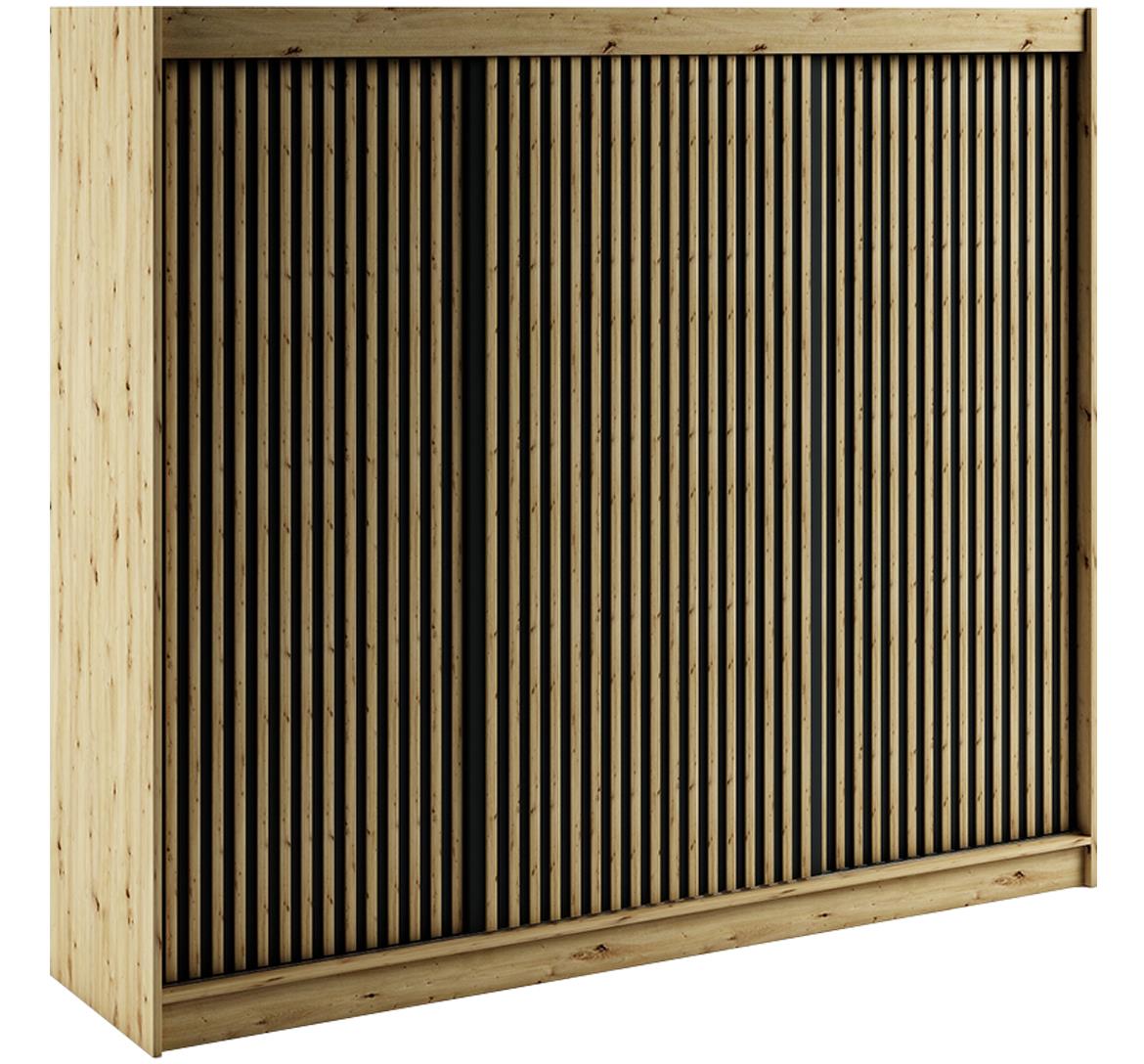 Ormar Lamelo 3 vrata 250x62x200 cm artisan hrast/crna