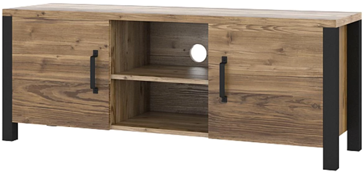 Olin TV komoda 2 vrata+2 otvora 147x43x57 natur/crni