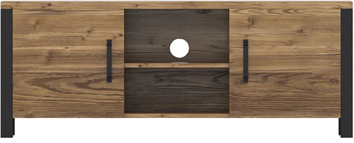 Olin TV komoda 2 vrata+2 otvora 147x43x57 natur/crni