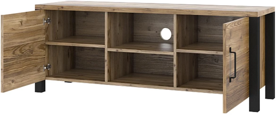 Olin TV komoda 2 vrata+2 otvora 147x43x57 natur/crni