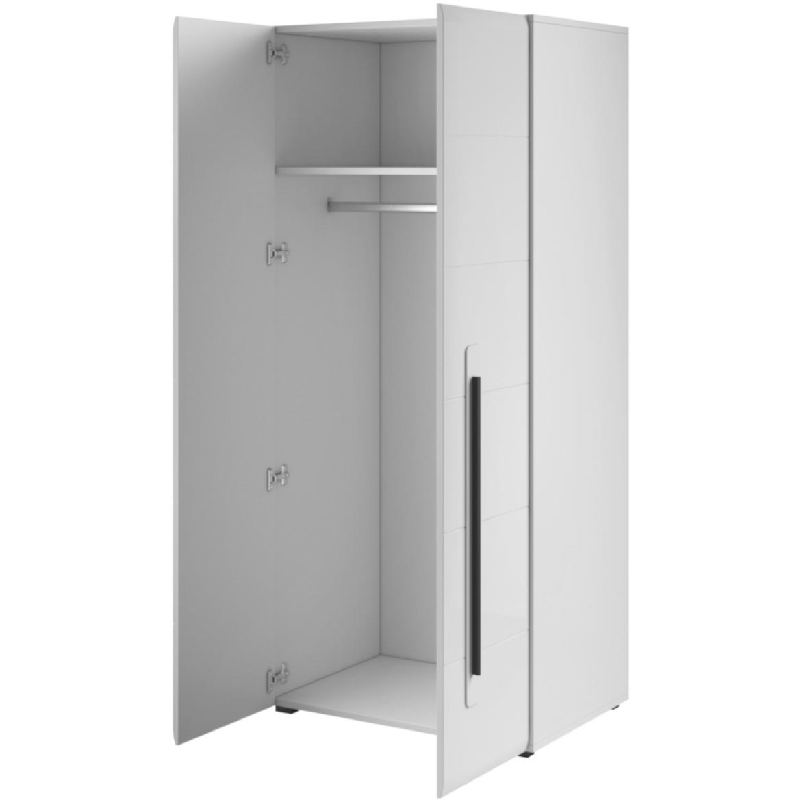 Ormar Tulsa 2 vrata 90x60x204 cm bela visoki sjaj