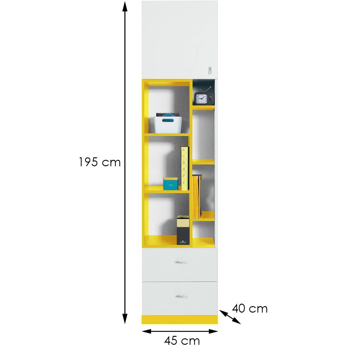 Polica Mobi MO-6 belo/žuta