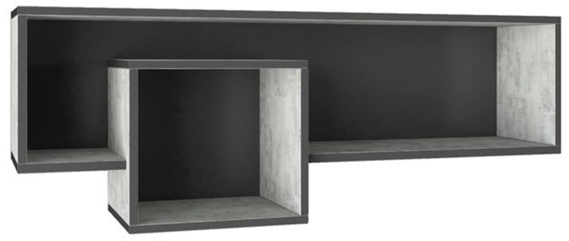 Nano zidna polica 2 otvora 110x28,5x40 belo/siva