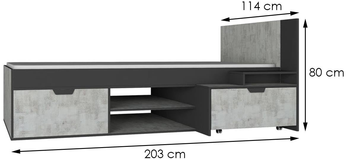 Nano krevet Na13 Enigma / Graphite