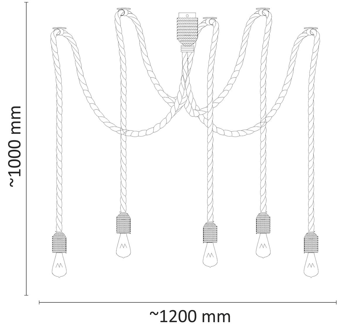 Viseca lampa Spider Rope 5