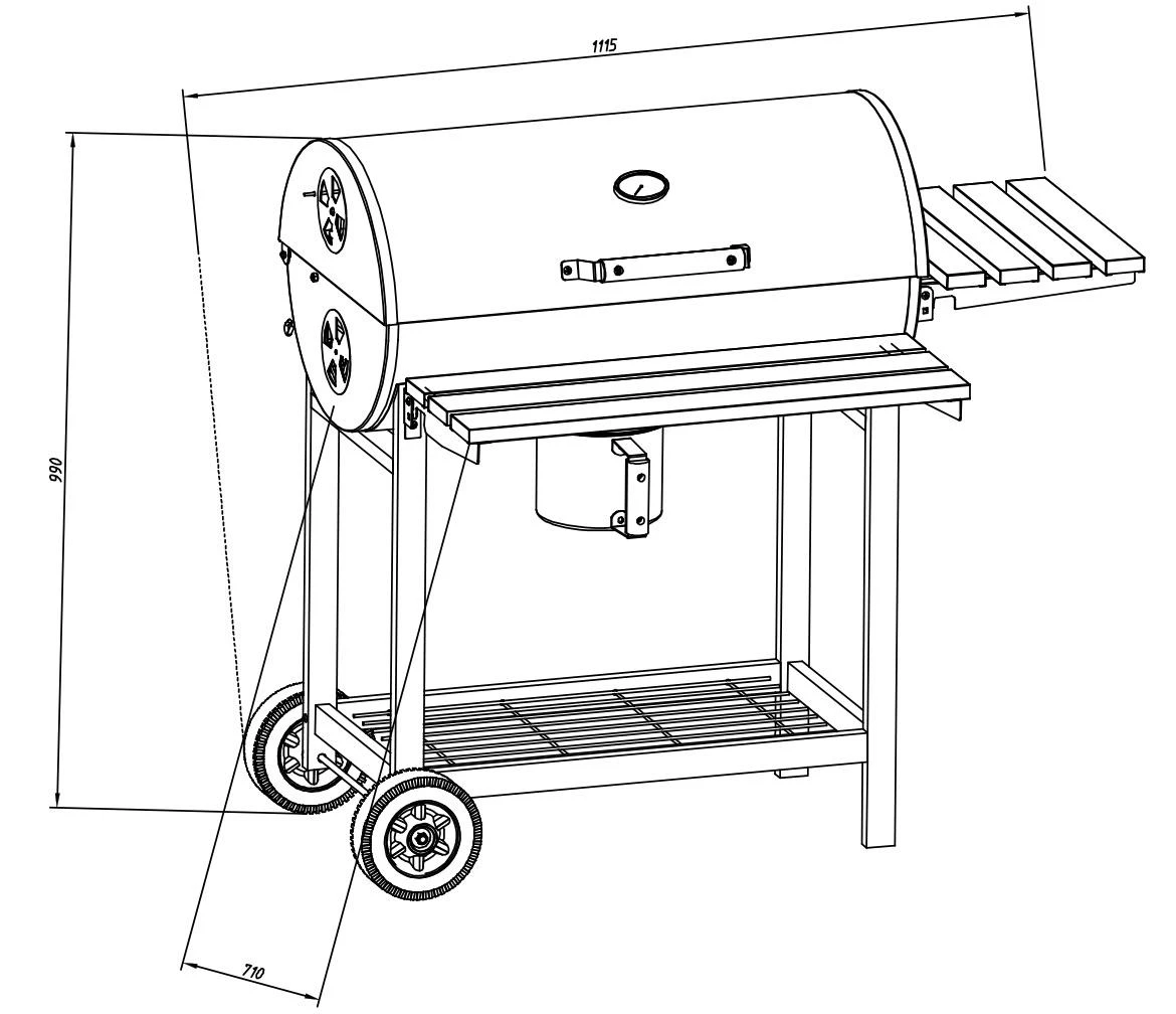 Roštilj na cumur sa poklopcem JY-050