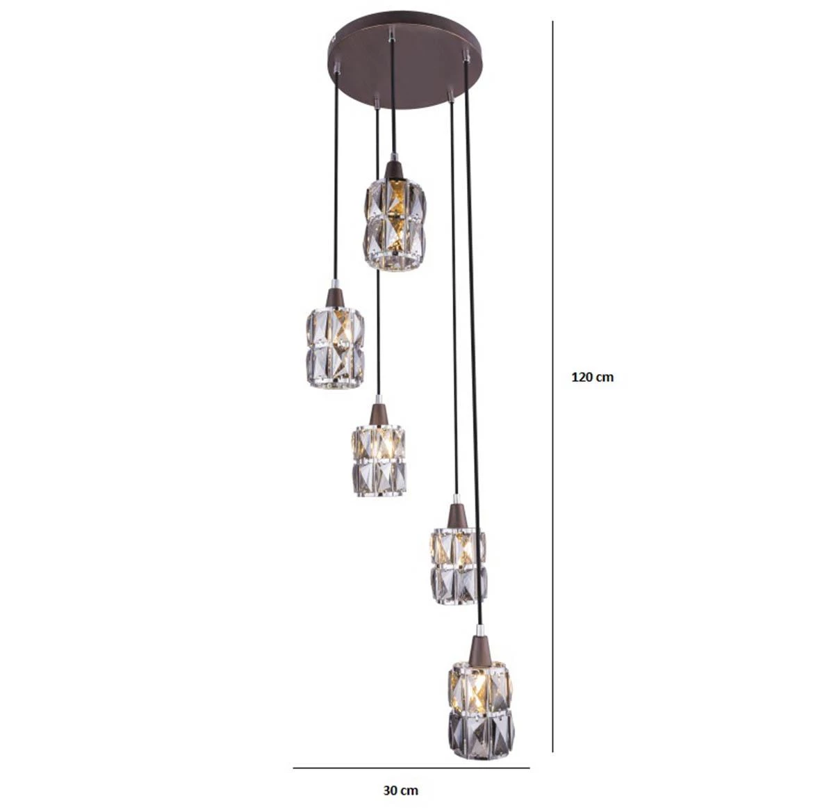 Viseca lampa Volli 5 bronzana