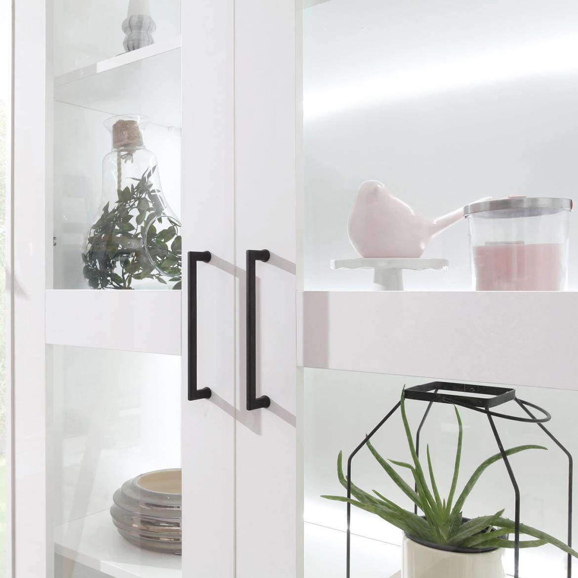 Bergen vitrina 2 vrata+2 ladice 90x40x190 cm bijela