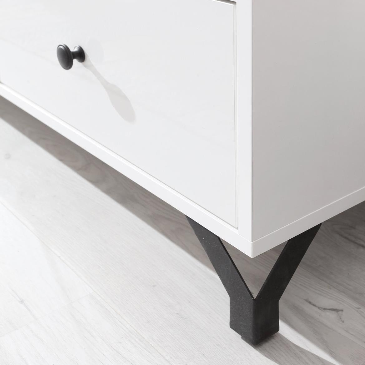 Bergen vitrina 2 vrata+2 ladice 90x40x190 cm bijela