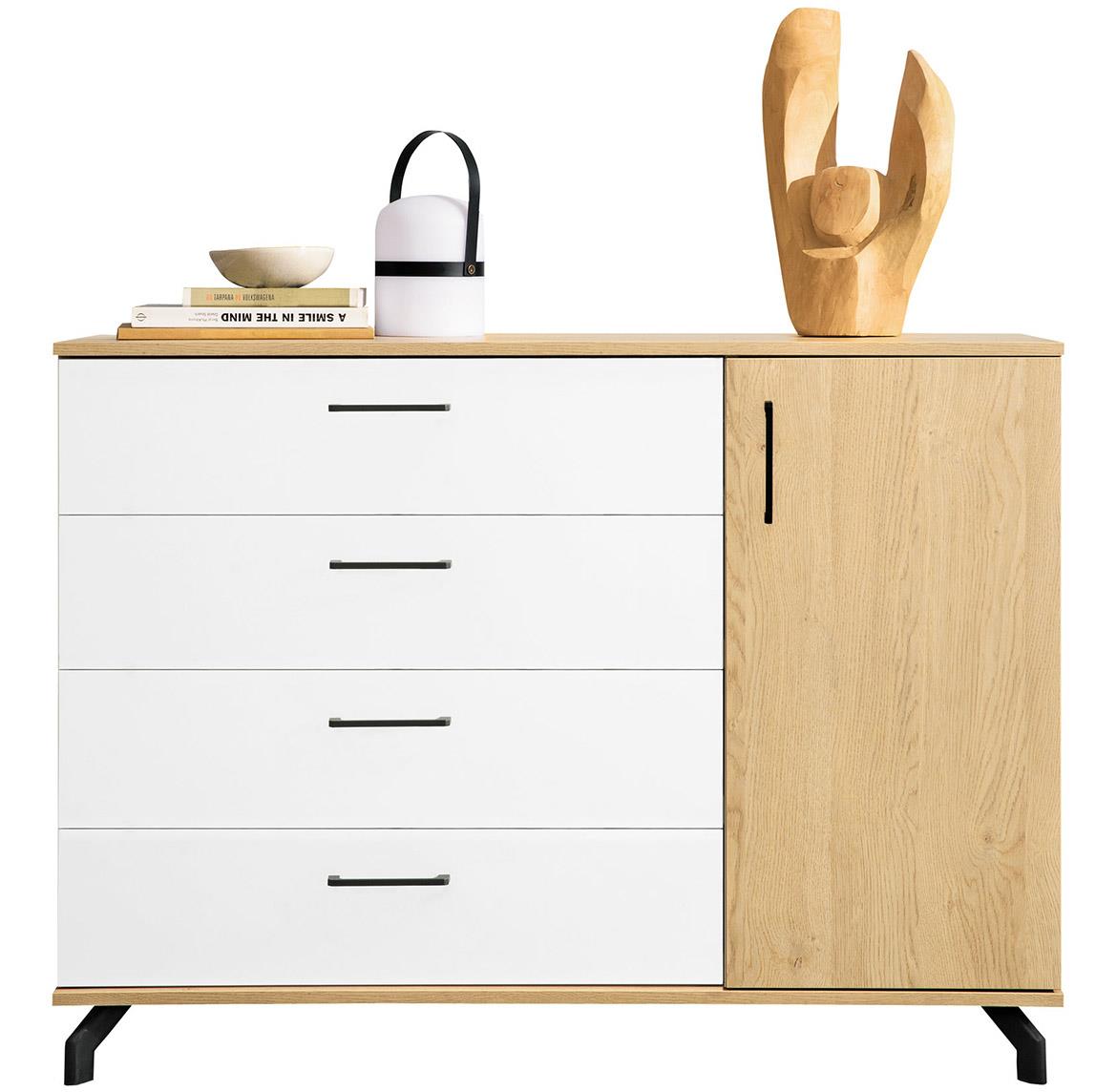Komoda Madison Md10 Bijeli Lux / Sunder hrast