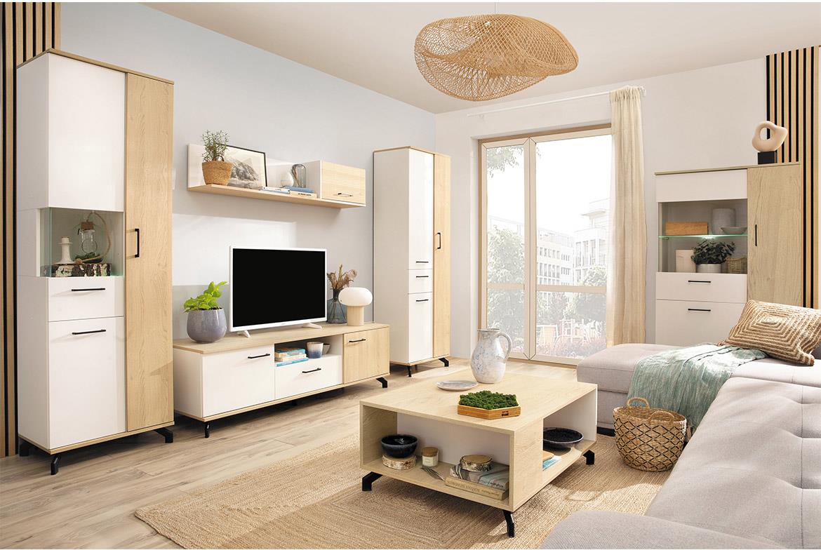 Komoda Madison Md10 Bijeli Lux / Sunder hrast