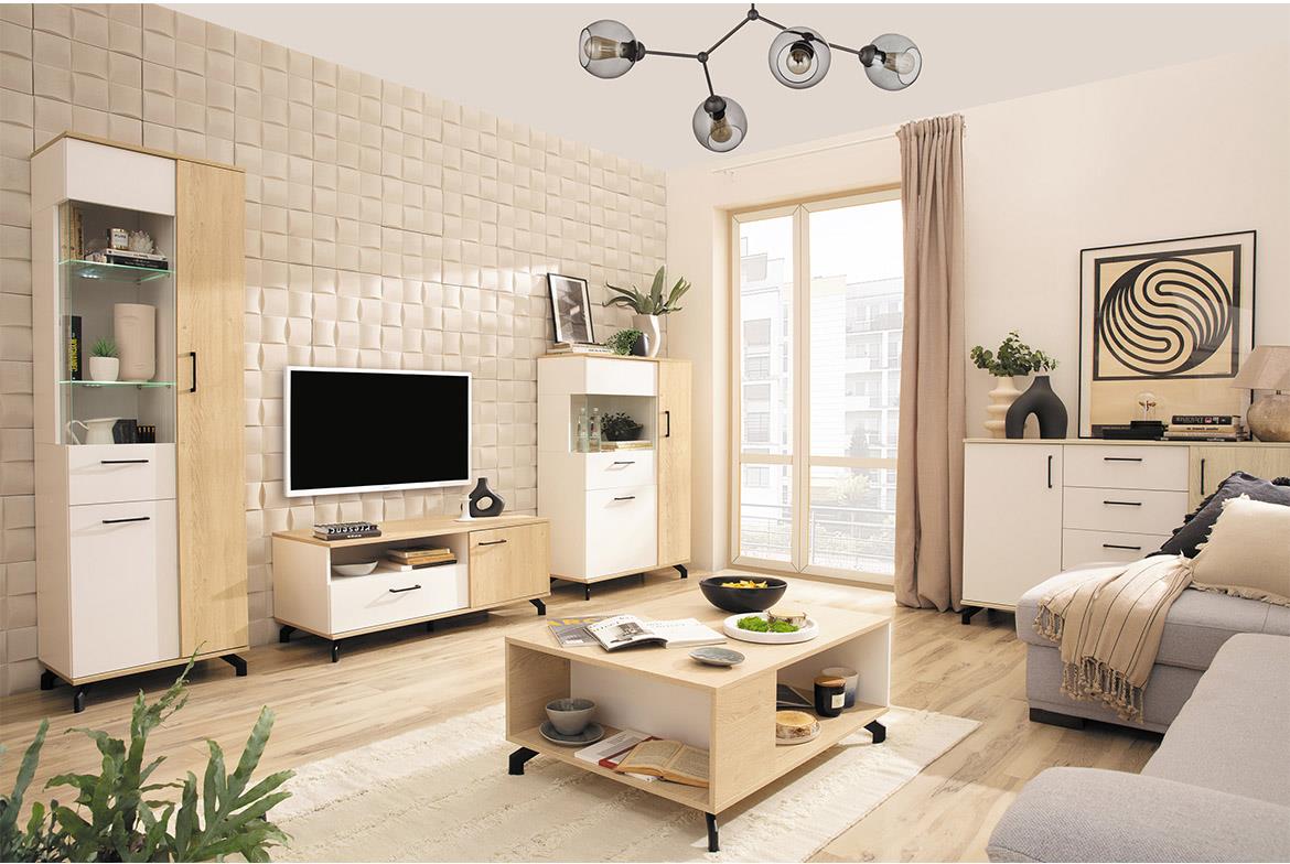 Komoda Madison Md10 Bijeli Lux / Sunder hrast