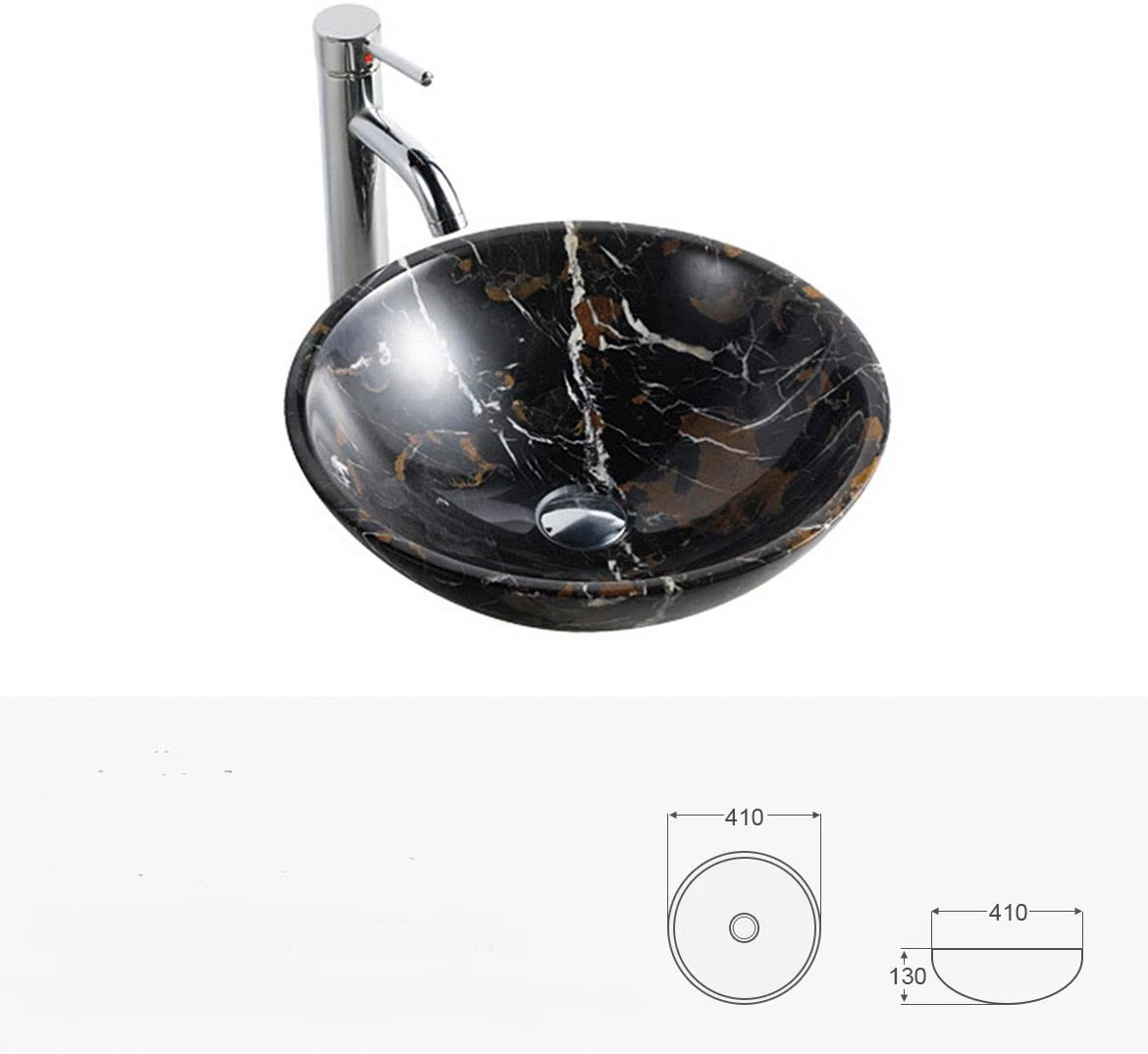 Pultski umivaonik STONE DARK 41