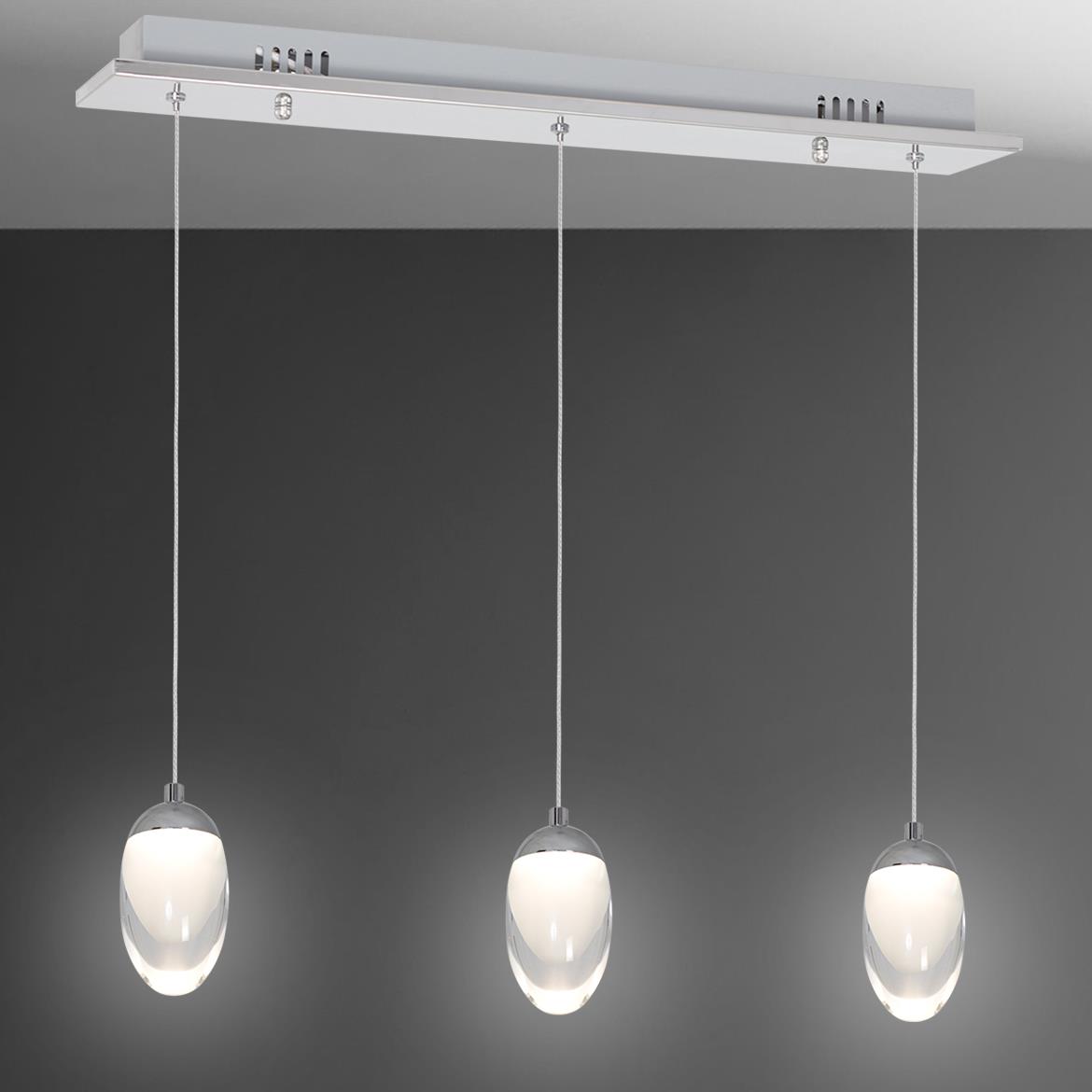 Viseca lampa Ovo 3 srebrna