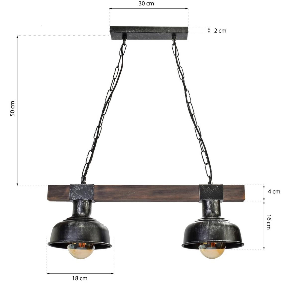 Viseca lampa Faro 2 crna