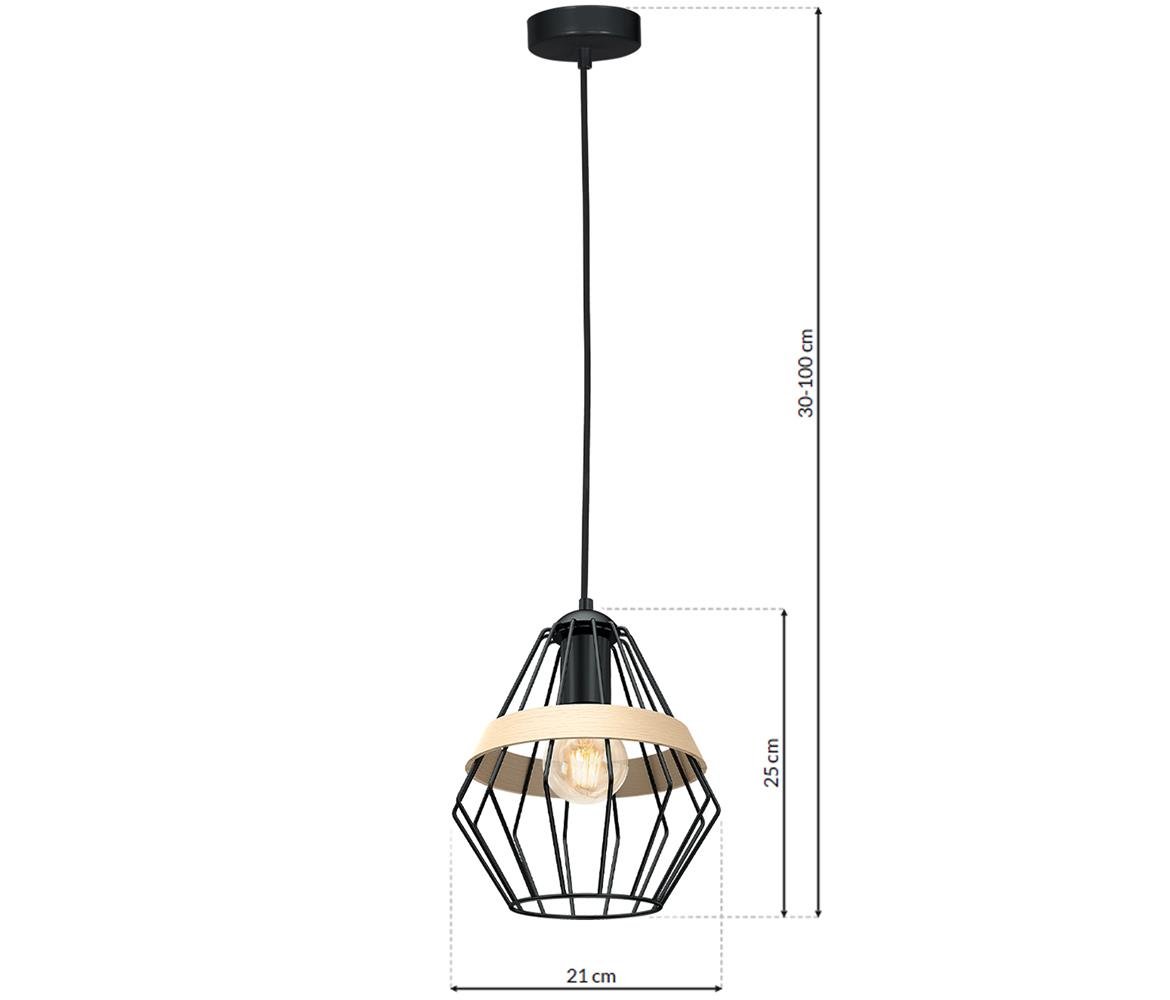 Viseca lampa Cliff Black 1 crna