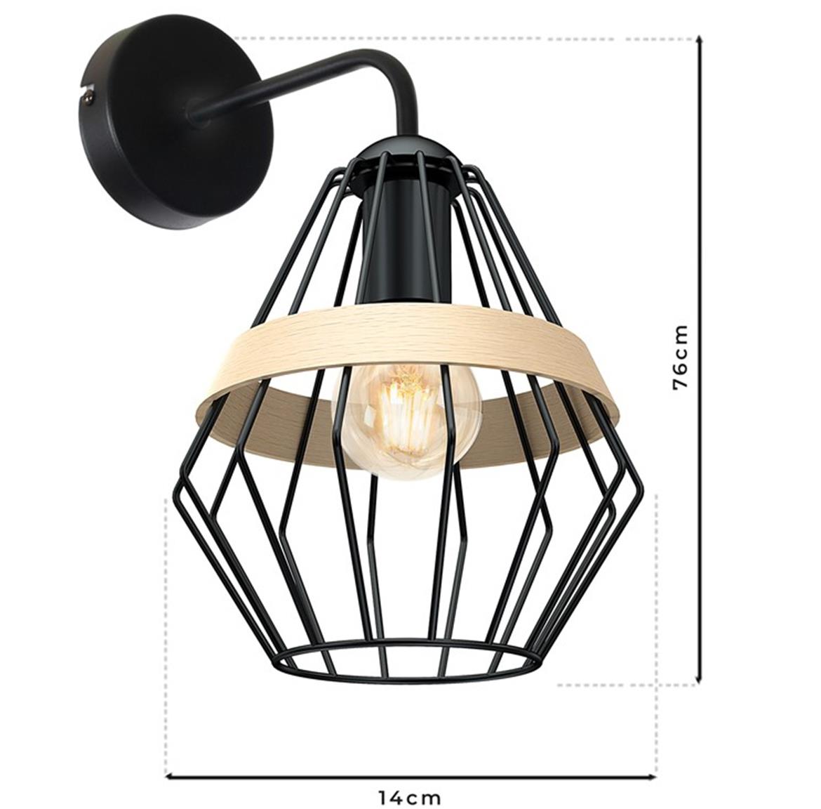 Zidna lampa Cliff Black 1 crna