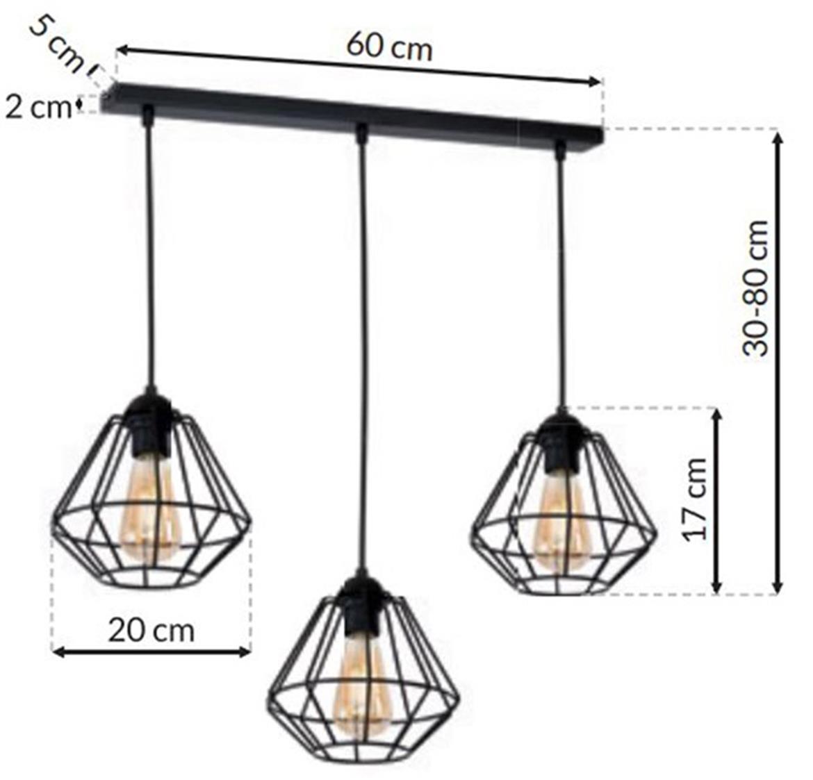 Viseca lampa Colin Black 3 crna