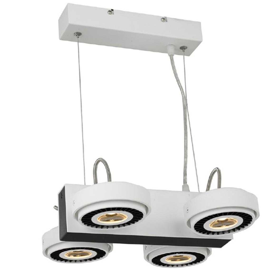 Viseca lampa Techno LED 4 bela