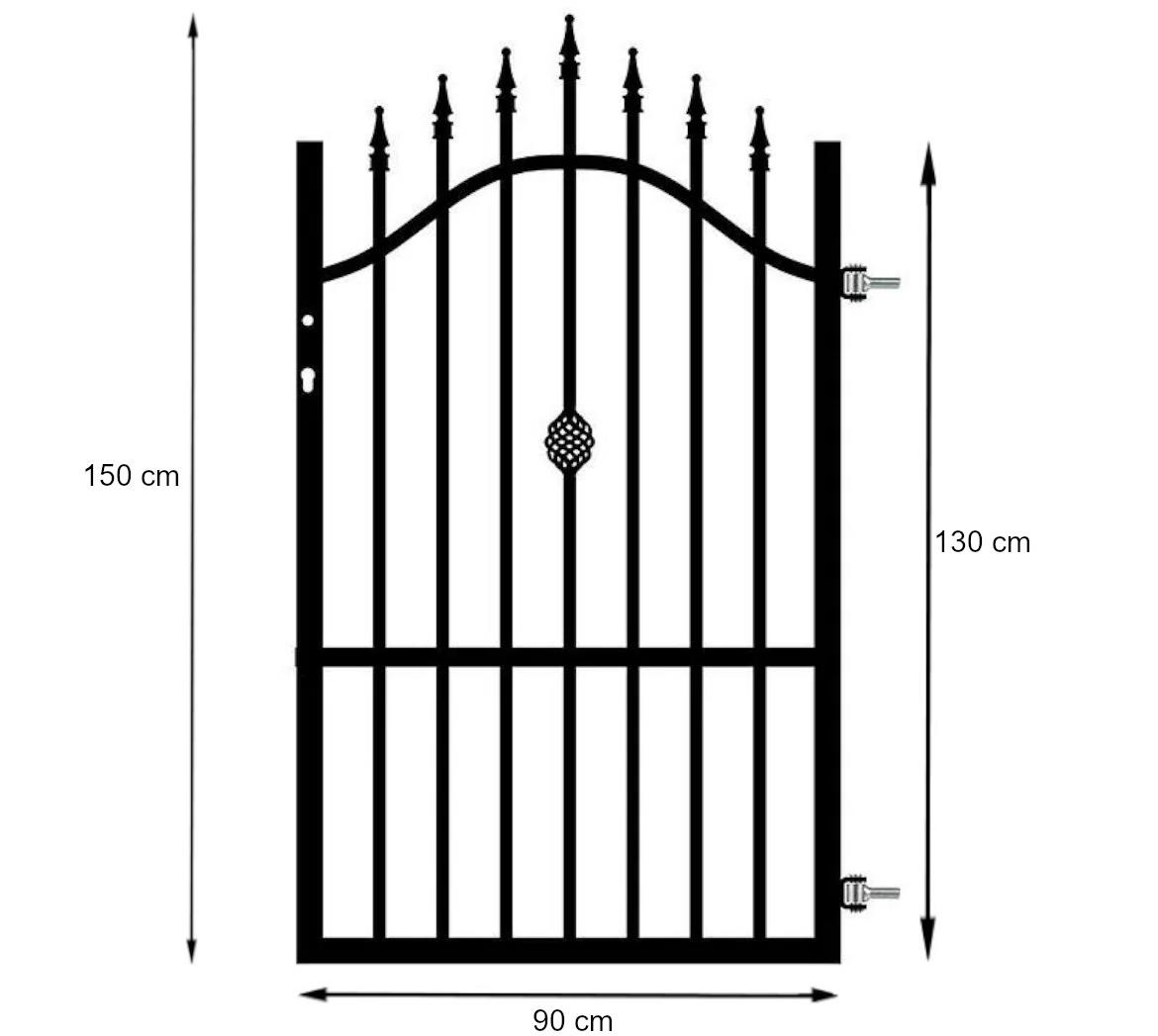 Kapija za ogradu Marika 0,9x1,3-1,5 m desna / Zn