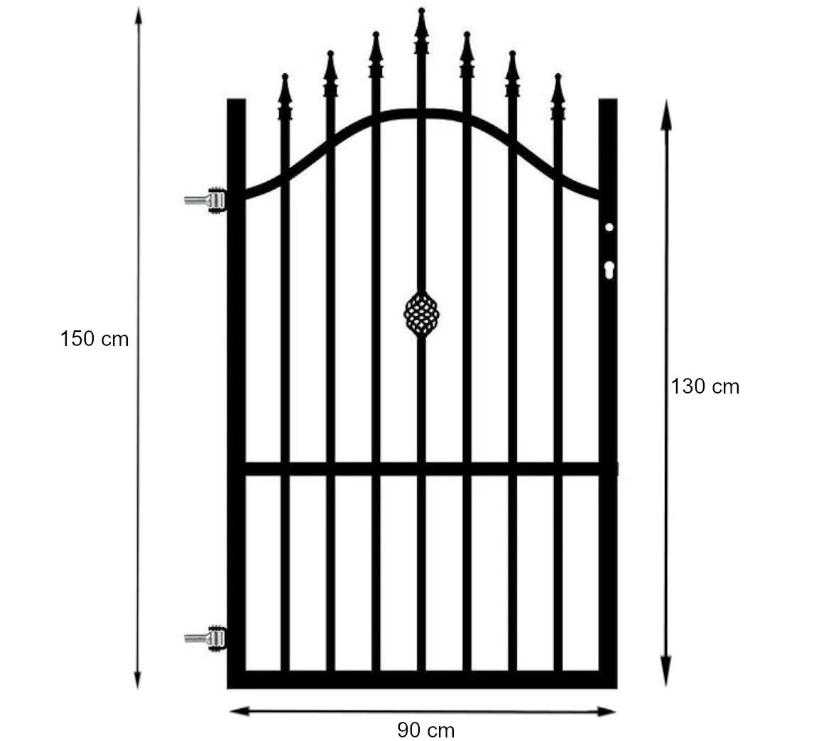 Kapija za ogradu Marika 0,9x1,3-1,5 m leva / Zn