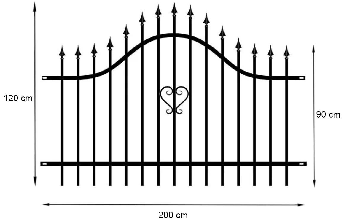 Ograda Topaz 2x1,2m (H 0,9-1,2) RAL9005