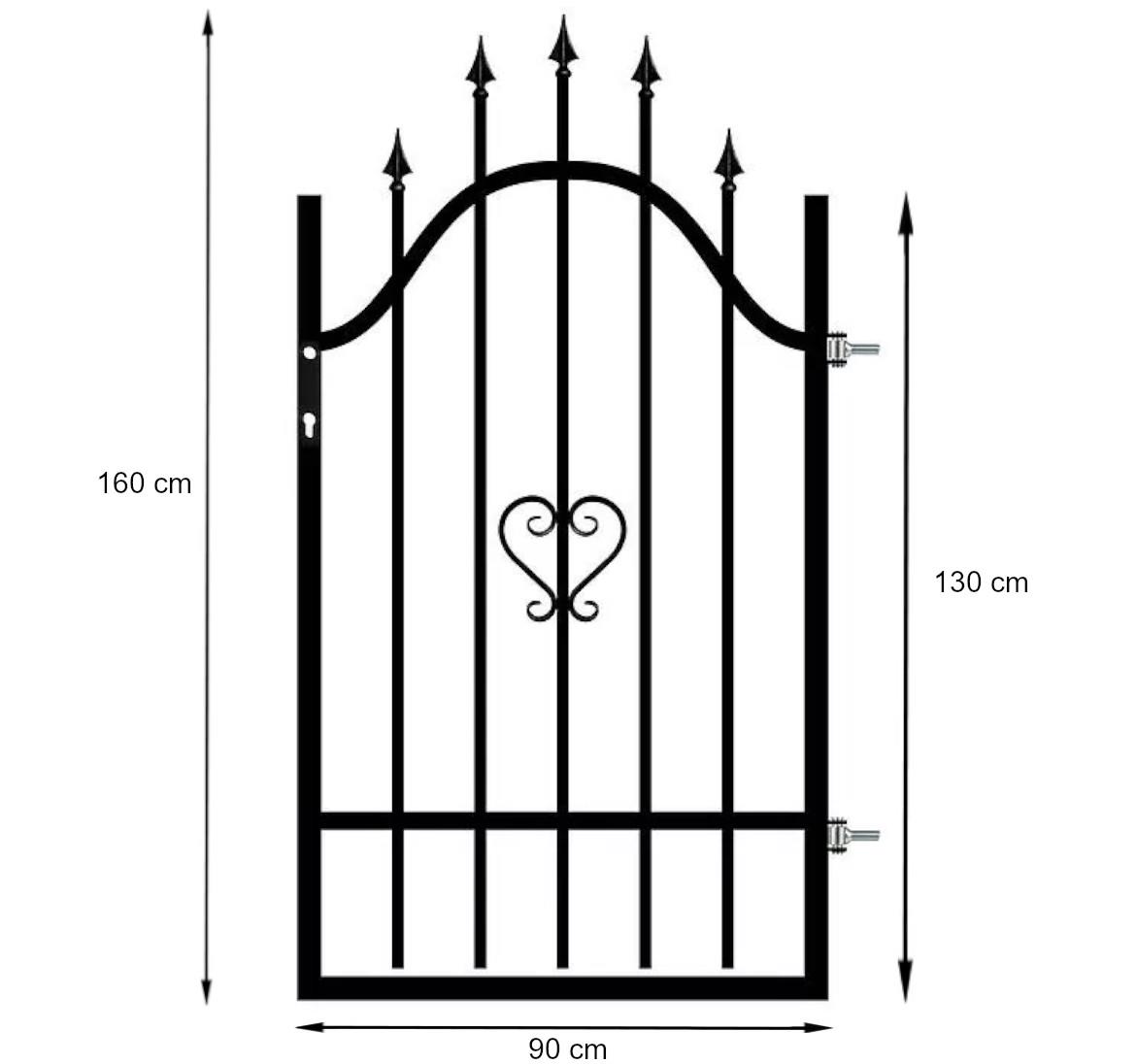 Kapija za ogradu Topaz 0,9x1,6m (H 1,3-1,6) RAL9005 desna