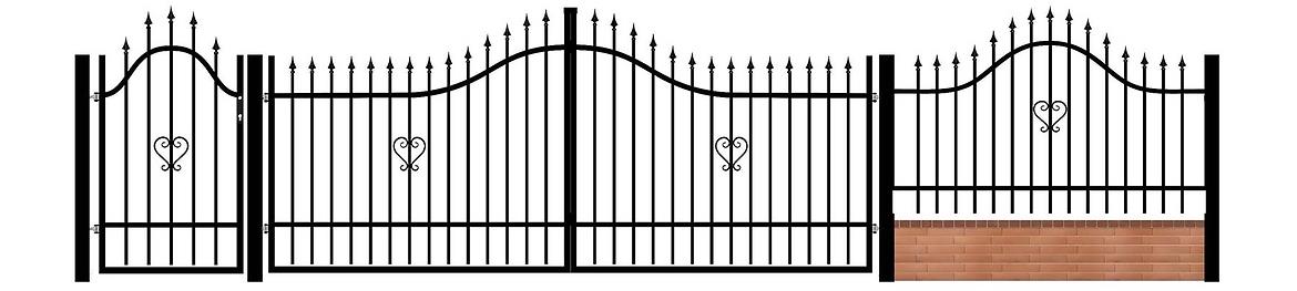Kapija za ogradu Topaz 0,9x1,6m (H 1,3-1,6) RAL9005 desna