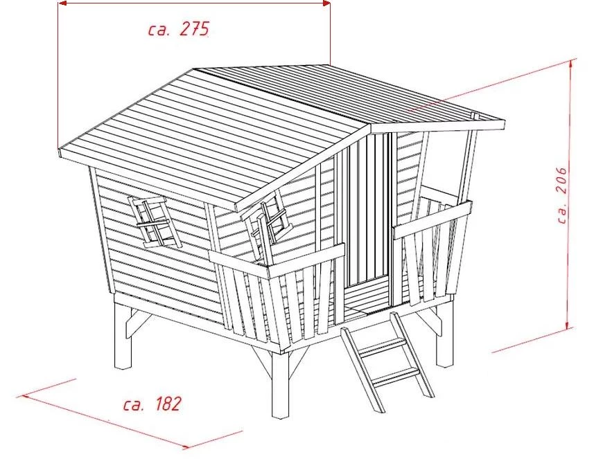 Drvena decja kucica Crazy 275x182x206 cm
