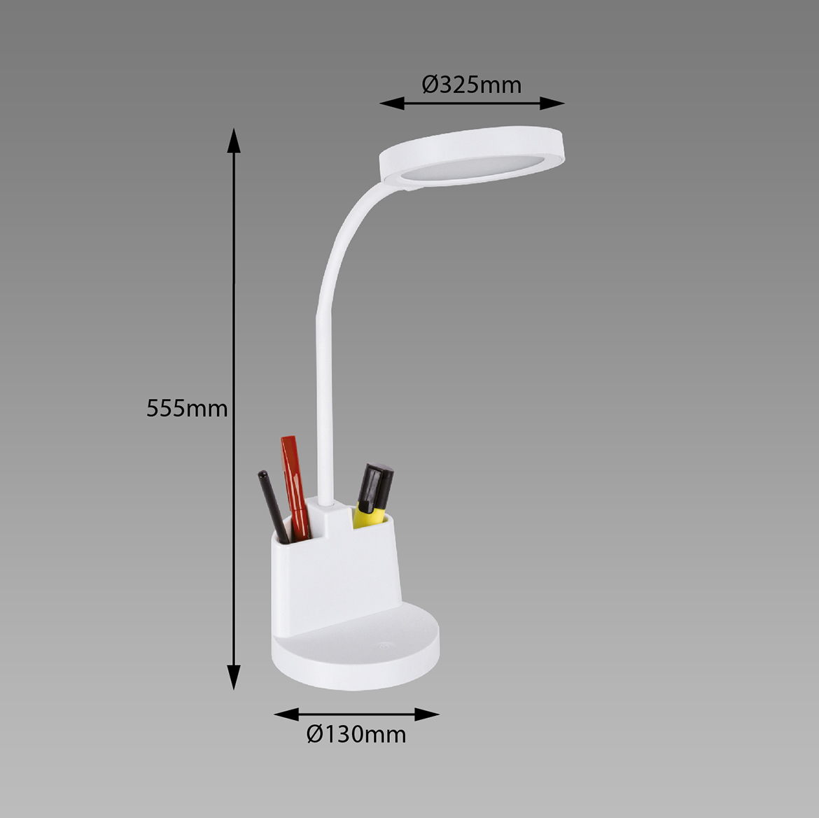 Stona lampa Labor LED bela