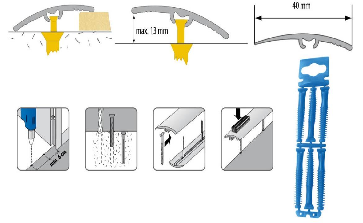 Prelazna lajsna PVC LW 40 0,9m zlatni orah