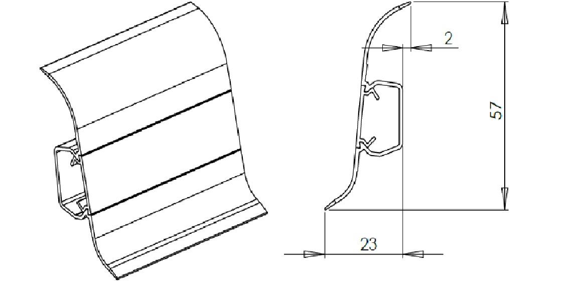 Lajsne PVC Easy 22 barrel hrast