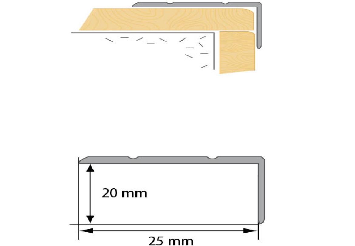 Lajsna za stepenice LSW 20x25 lepak 1,35m seoski hrast