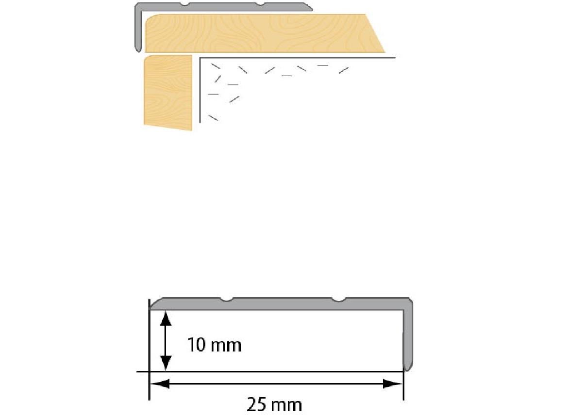 Lajsna za stepenice LSW 10x25 lepak 1,35m svetli hrast