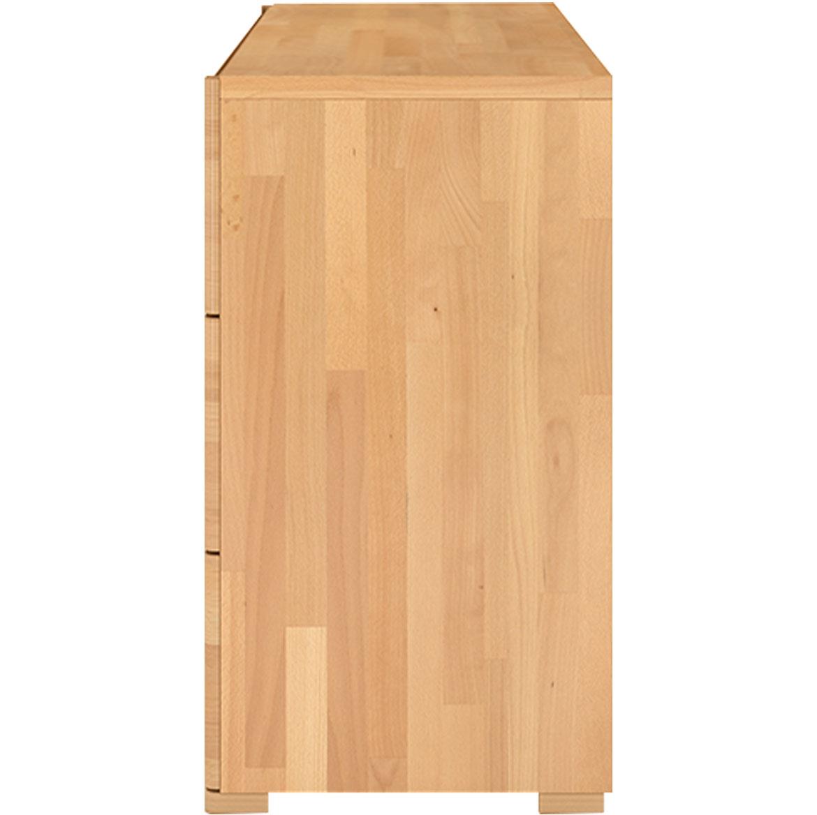 Skandica komoda 4+1 ladica 120x45x81 drvo bukve/natur