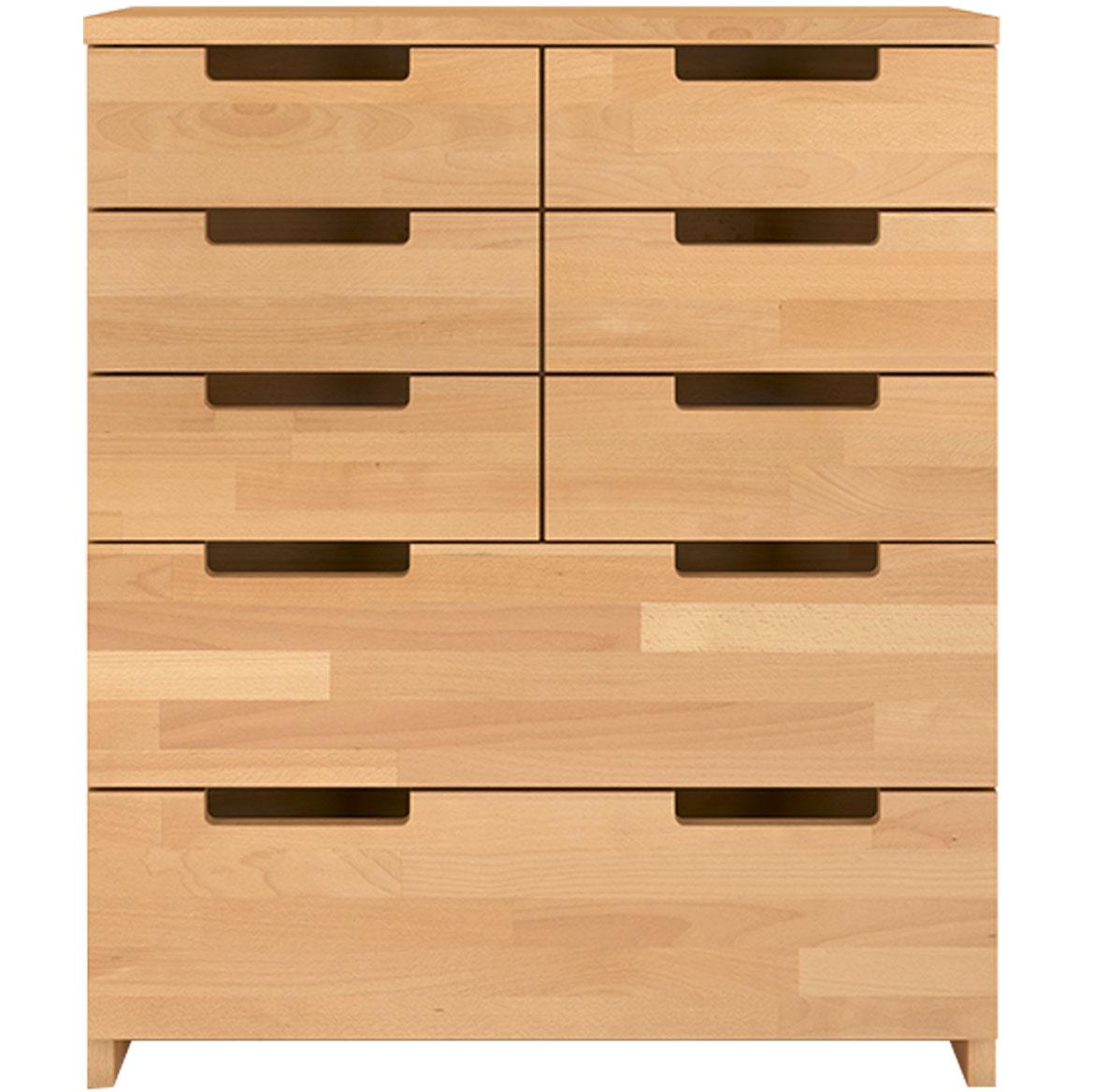 Skandica komoda 6+2 fioke 83x40x100 drvo bukve/natur
