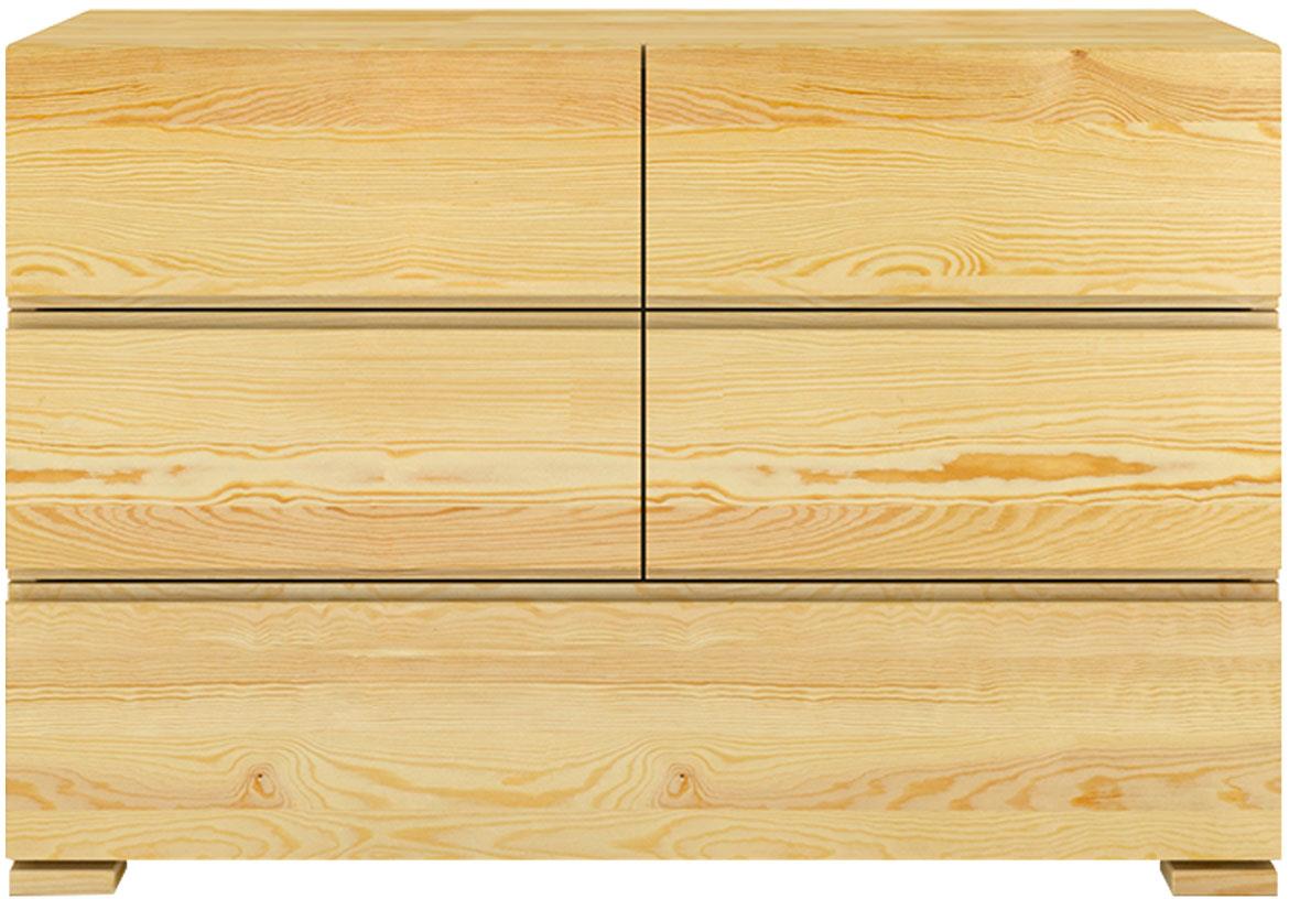 Skandica komoda 4+1 fioka 120x45x81 drvo bora/natur
