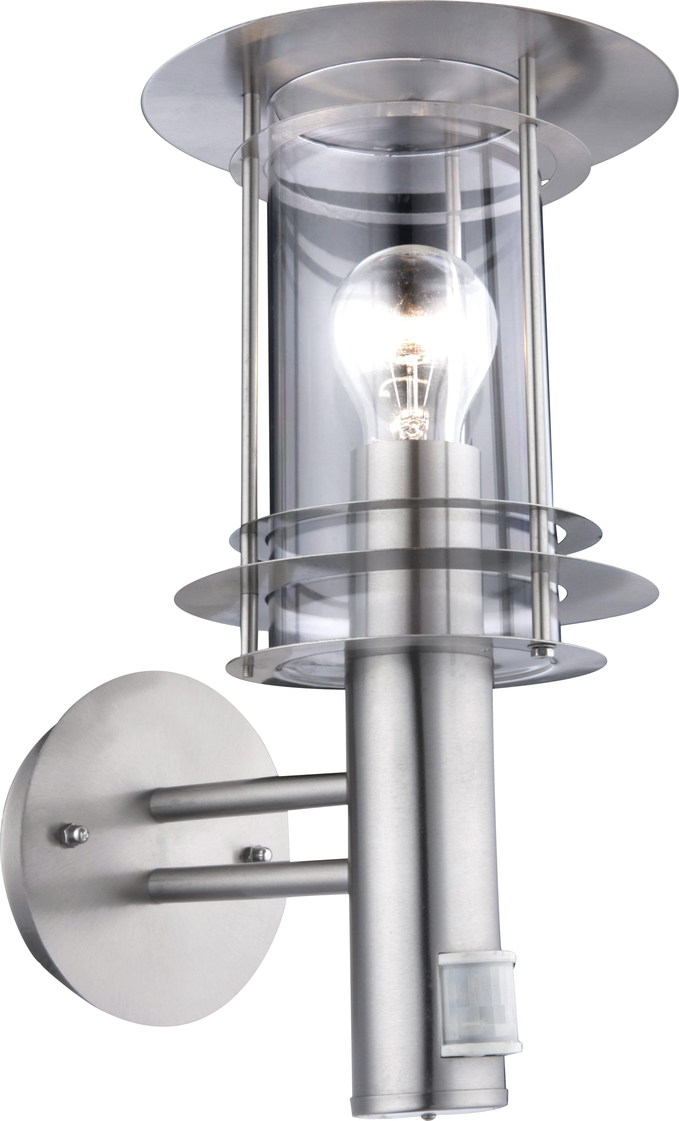 Vanjska zidna svjetiljka sa senzorom pokreta Miami srebrna