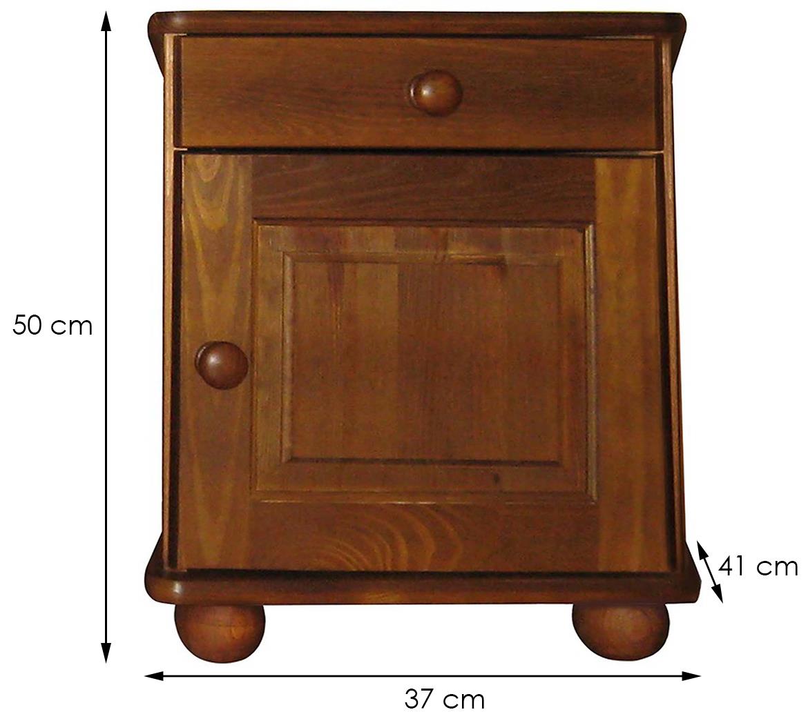 Nocni ormaric 1 fioka+1 vrata 37x41x50 cm svetlo braon