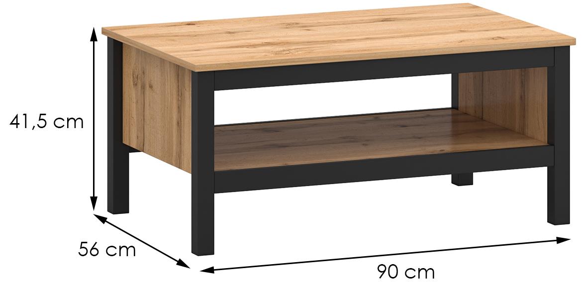 Palmer stolic 1 polica 90x56x41,5 hrast/crni