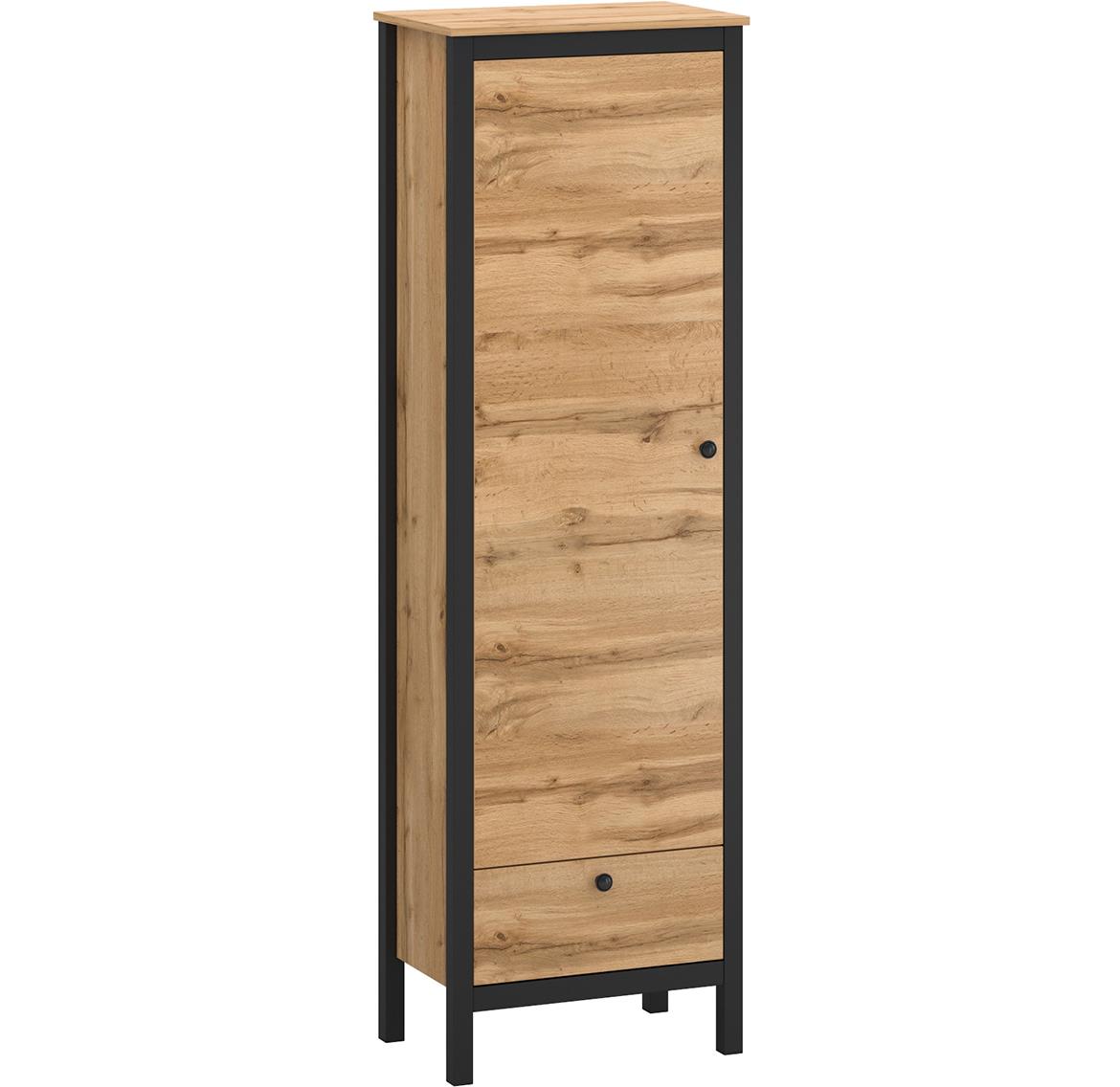Palmer ormar1 vrata+1 fioka 59,9x38x192,5 hrast/crna