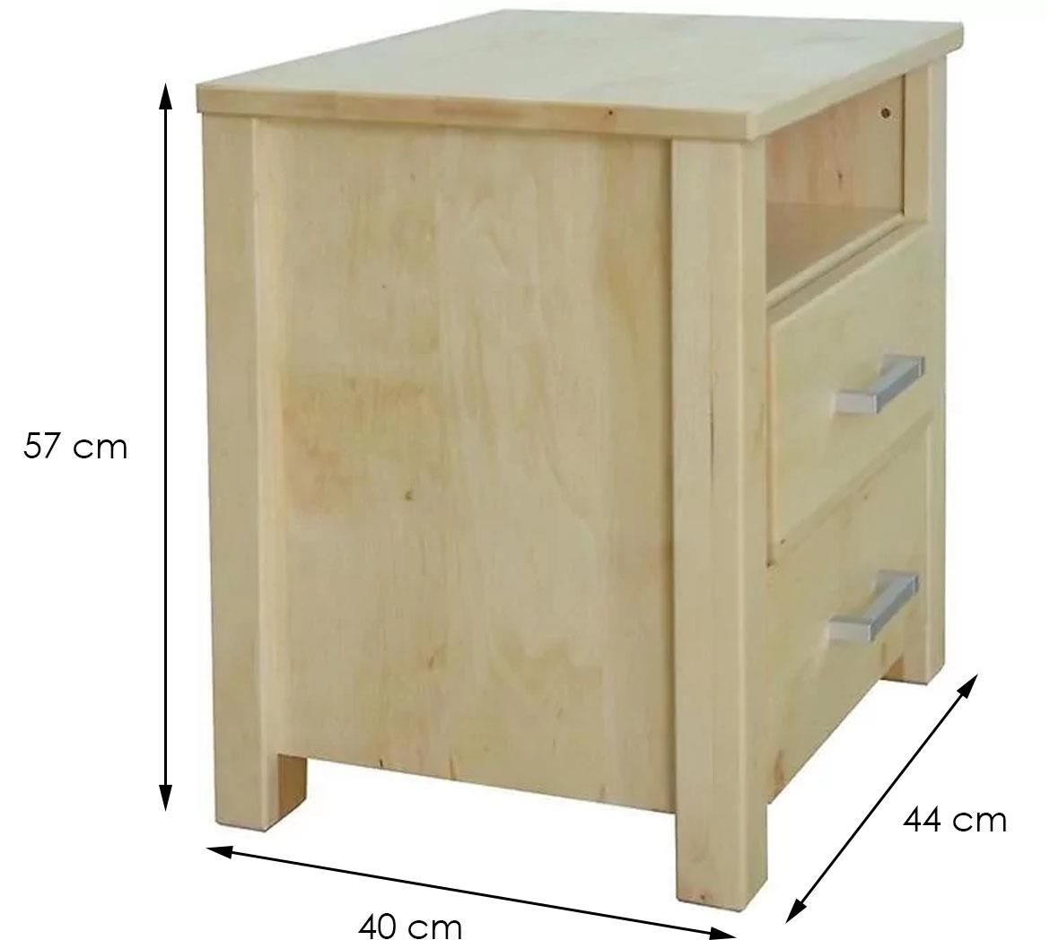 Prezydent nocni ormaric 2 fioke+otvor 44x40x57 cm drvo johe/svetli natur