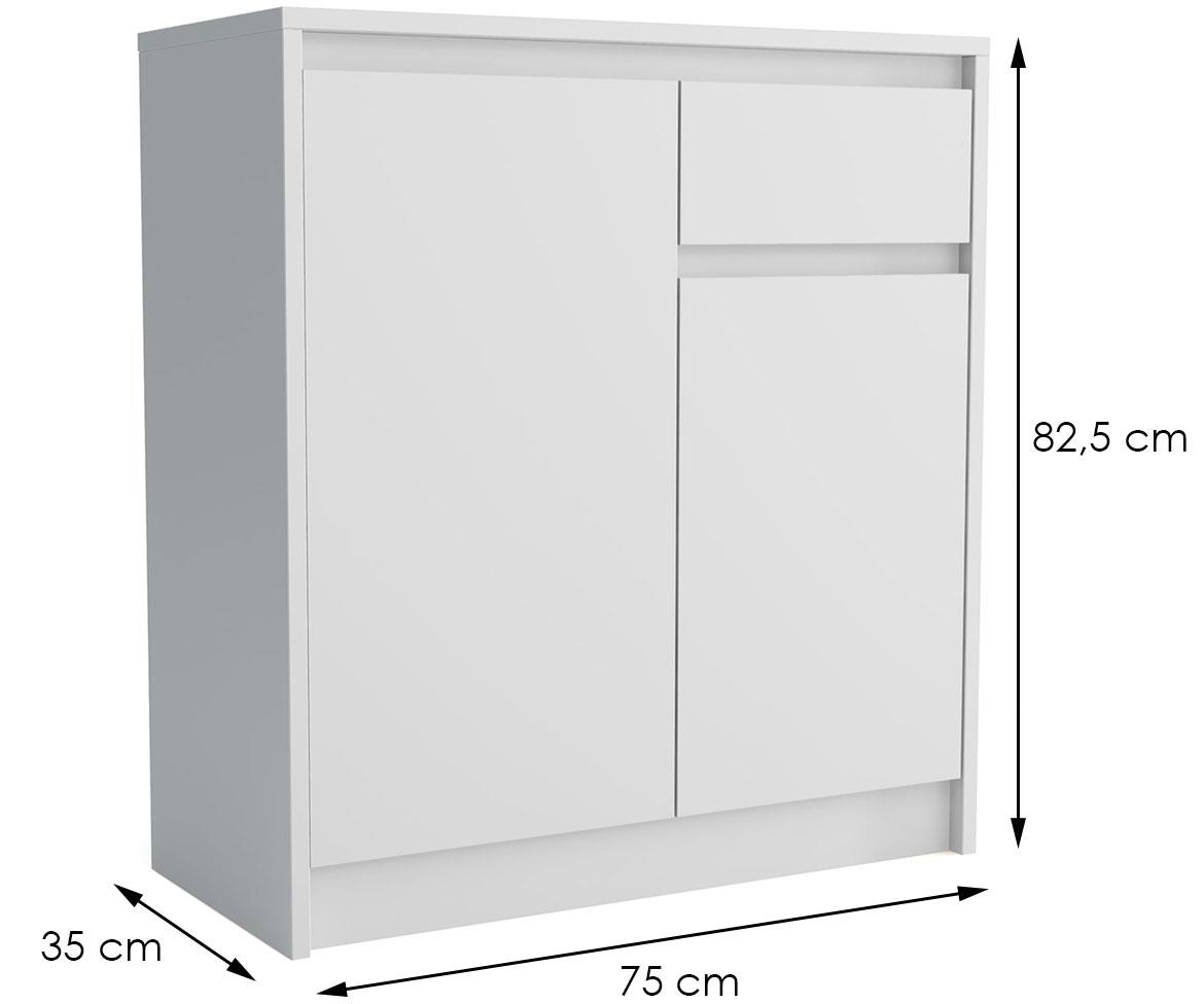 Aston komoda 2 vrata+1 fioka 75x35x82,5 bela