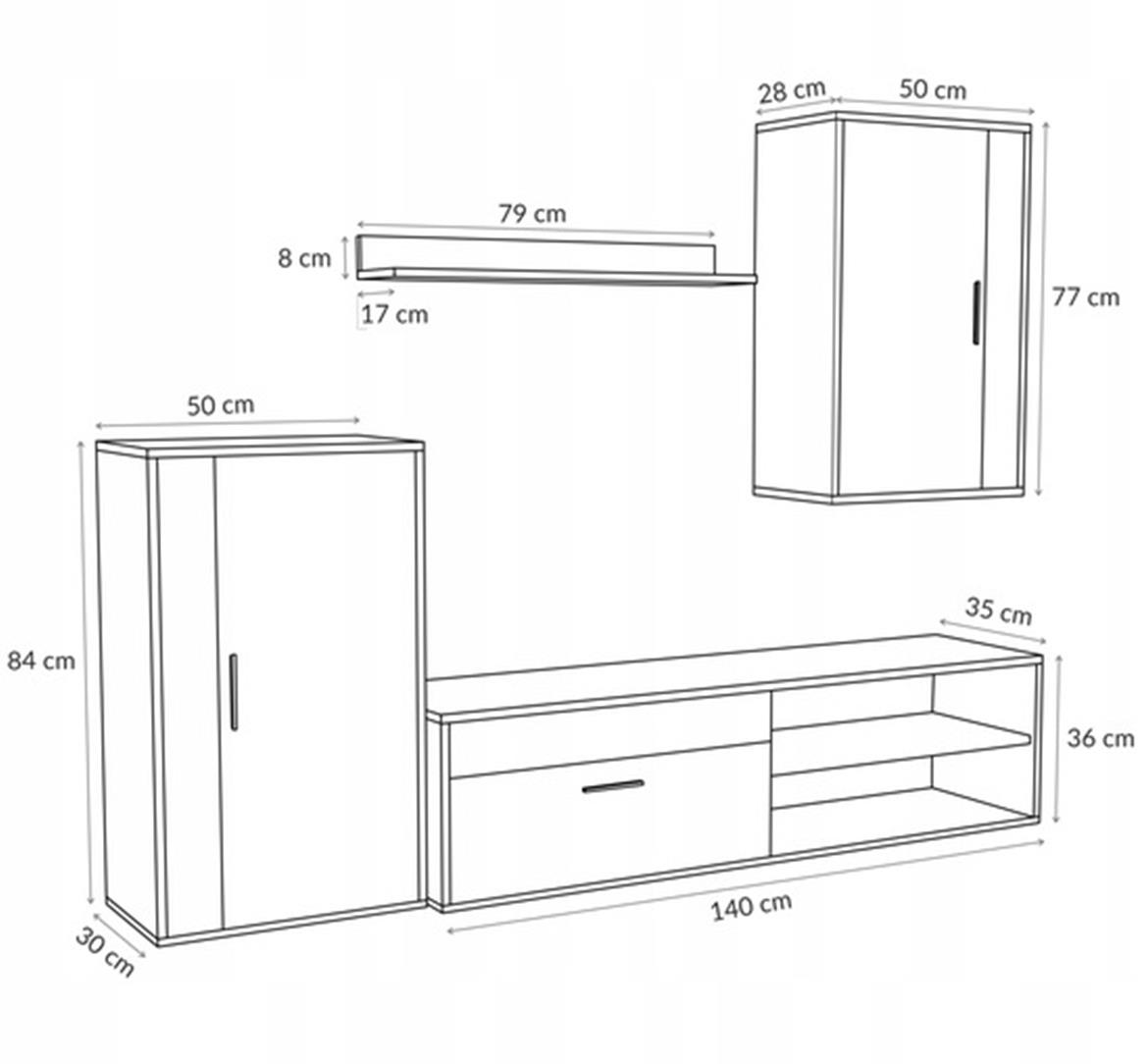 Berno regal 150x35x190 belo/sivi