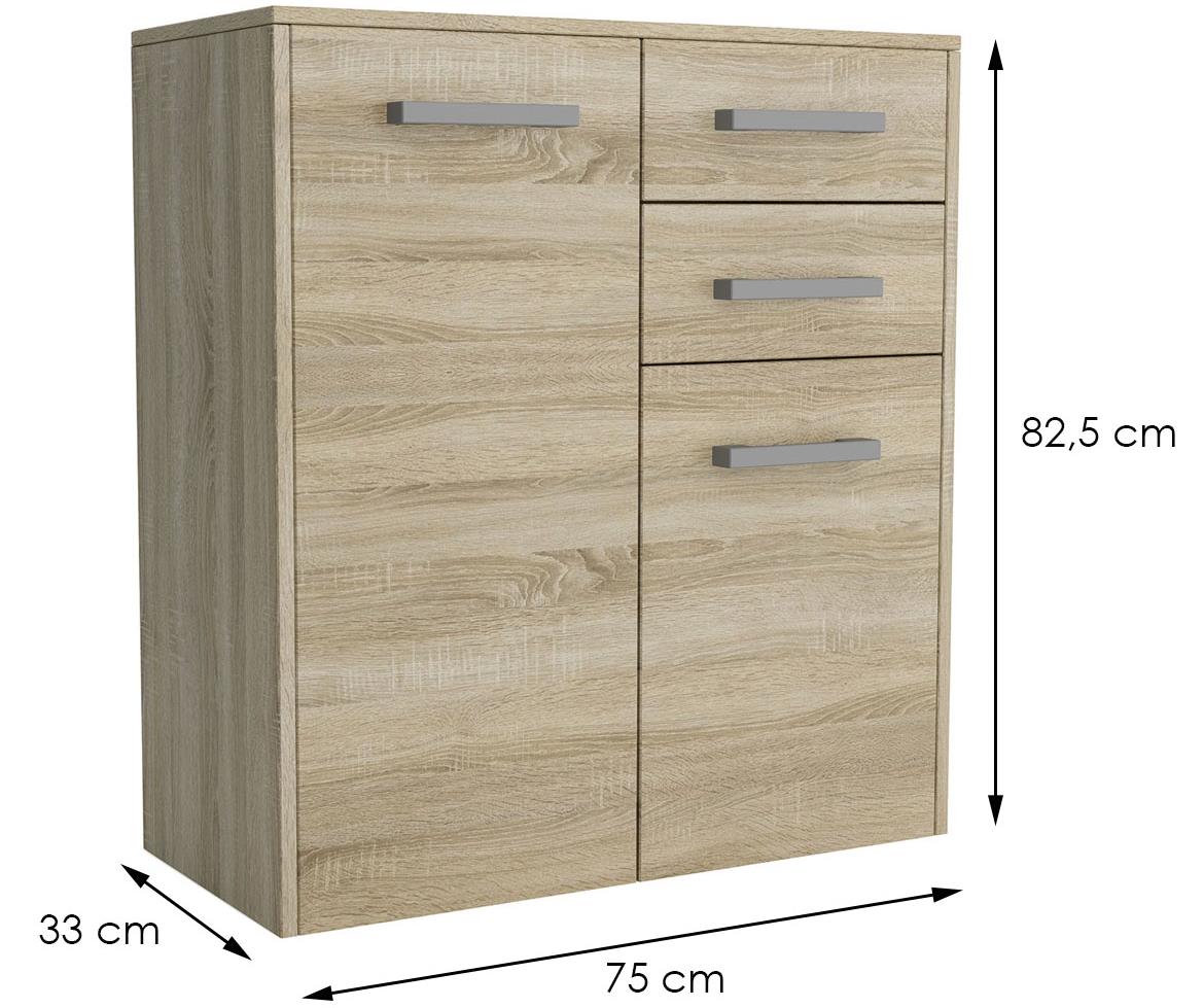 Scala komoda 2 vrata+2 fioke 75x33x82,5 natur (sonoma hrast)