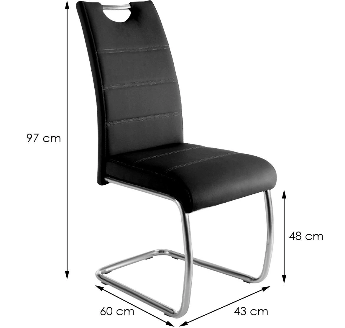 Funky blagovaonska stolica 60x43x97 crna