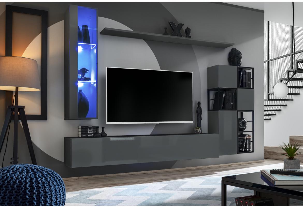 Switch metalna polica 2 otvora 30x25x60 crna