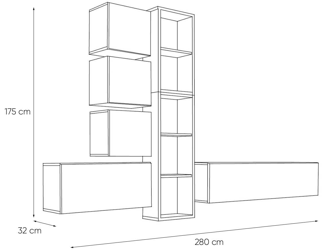 Blox regal 280x32x175 belo/crni